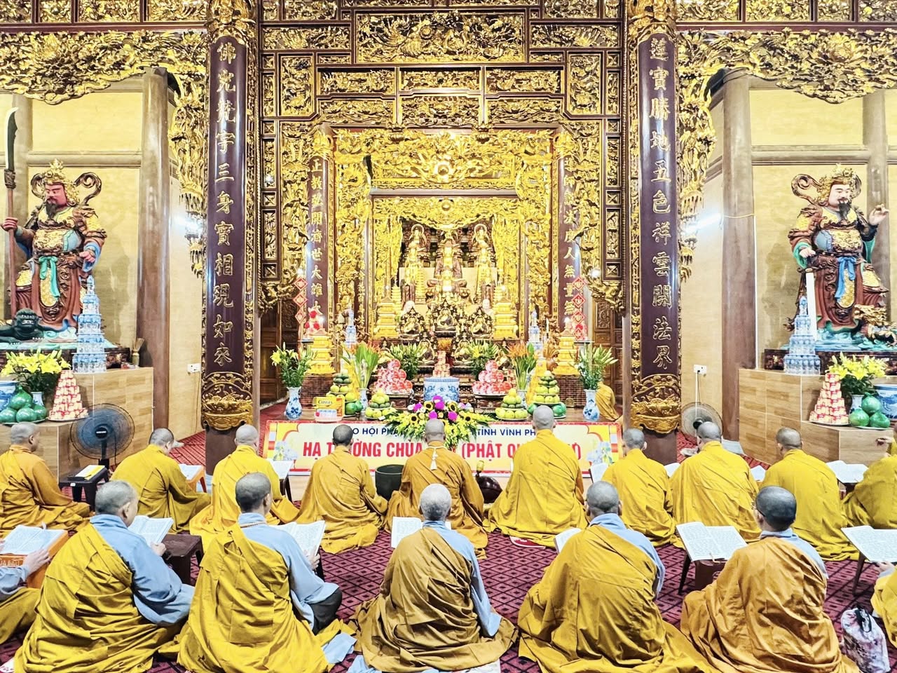 PHÚ THỌ: TRANG NGHIÊM KHÓA LỄ HÀNH ĐẠO AN CƯ KIẾT HẠ TẠI HẠ TRƯỜNG CHÙA BẦU