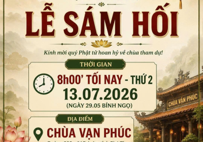THÔNG BÁO THAM DỰ LỄ SÁM HỐI TẠI CHÙA VẠN PHÚC